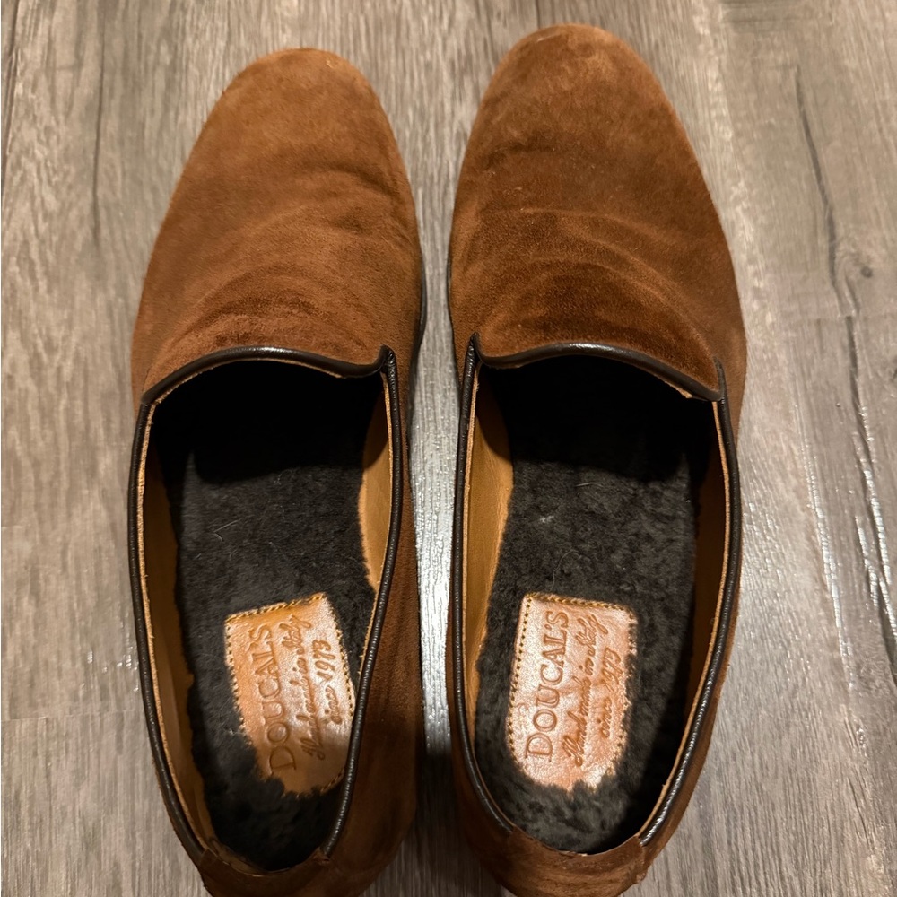 Doucal’s Brown Suede Sherling lined Loafers